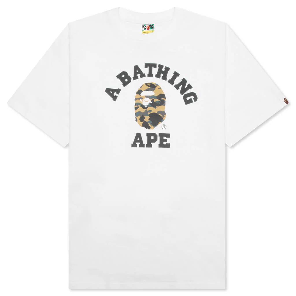 1st Camo College Tee White Yellow