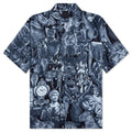Silk Shirt with Hubert Objects Print Black Navy