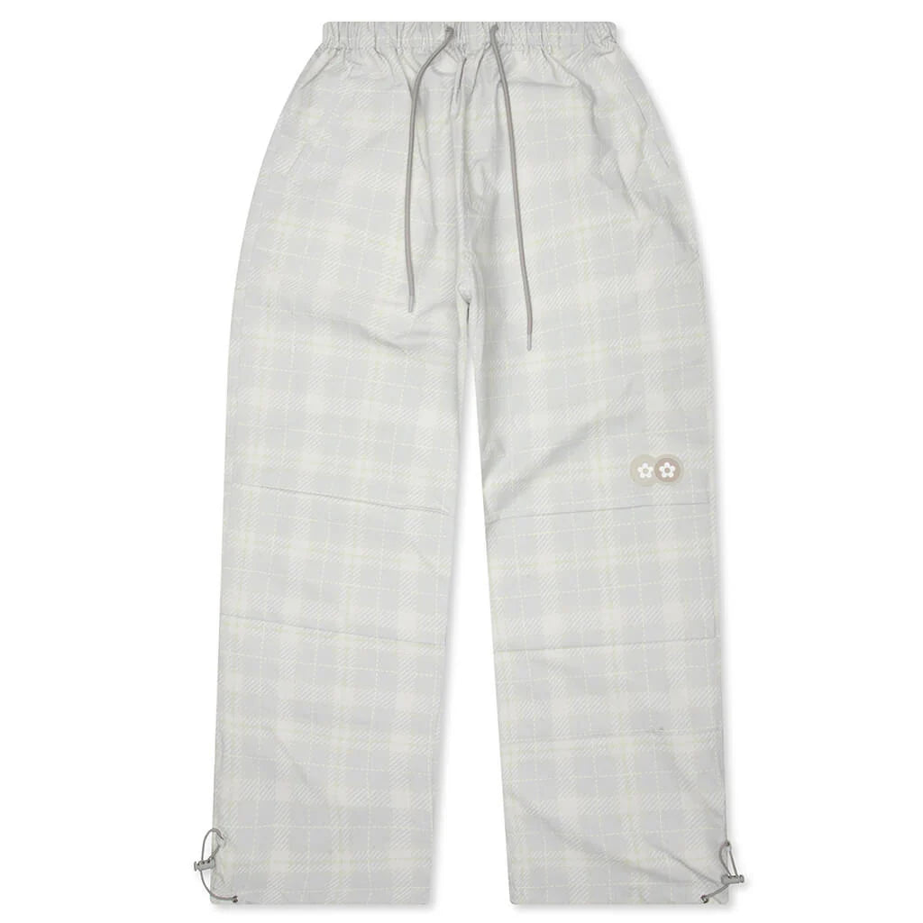 Plaid Windbreaker Pants Cream