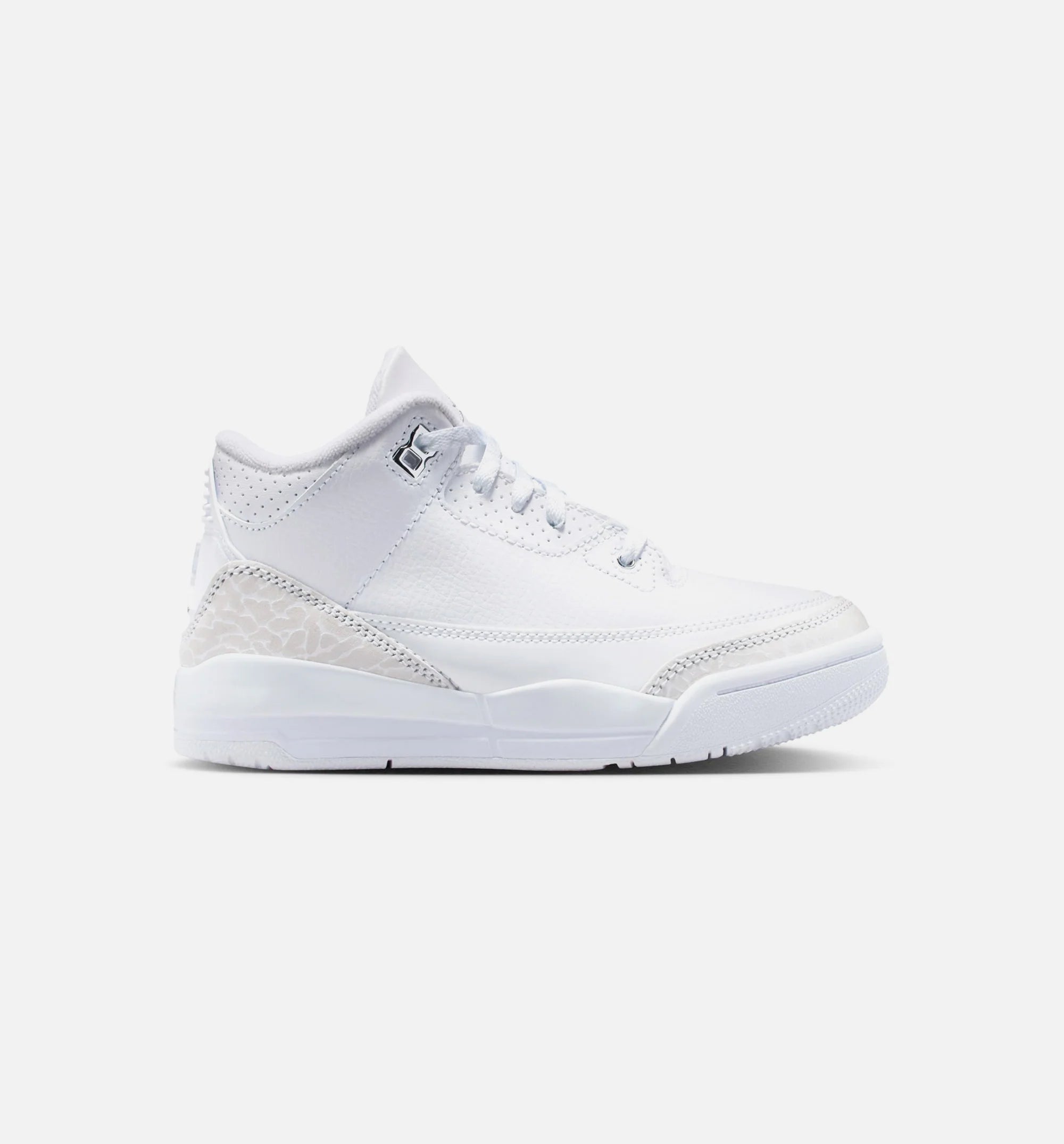 Air Jordan 3 Retro White and Silver Preschool Lifestyle Shoe White Metallic Silver Free Shipping