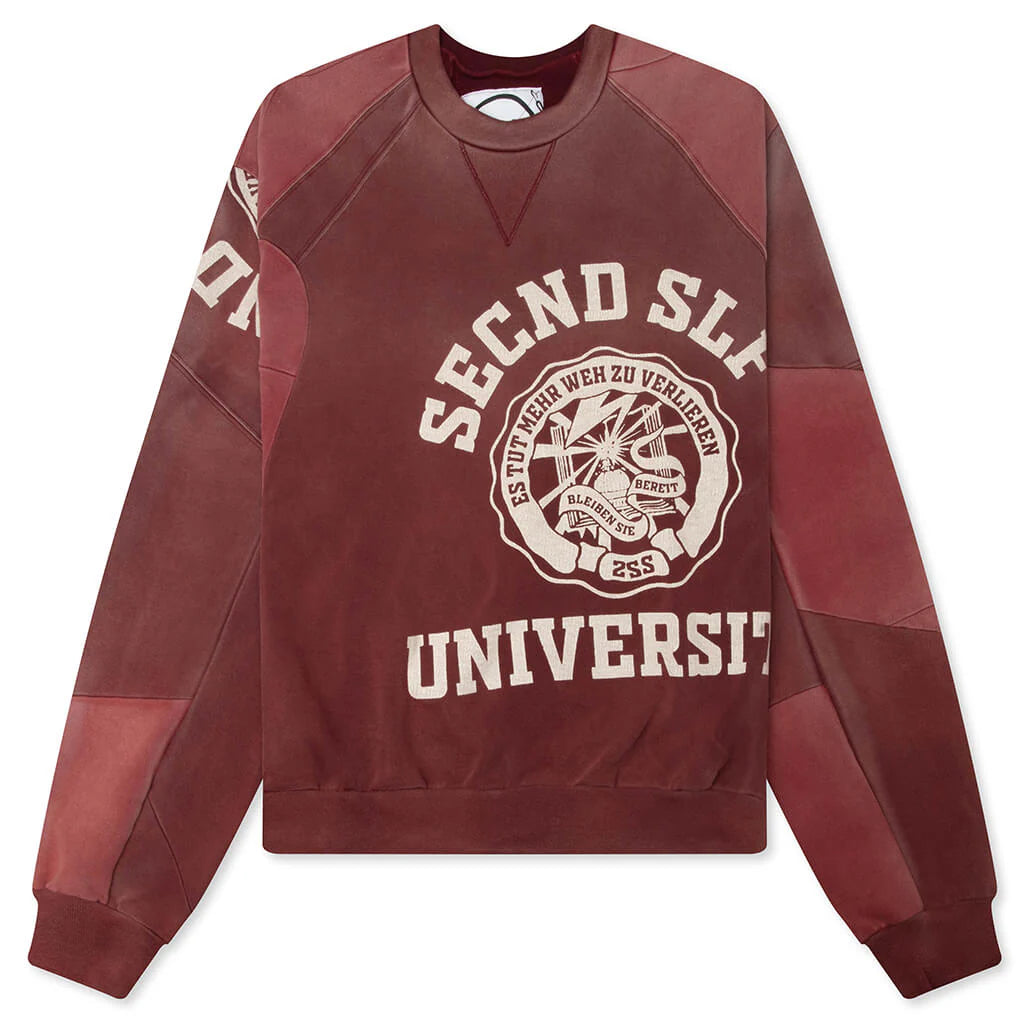 University Patchwork Crewneck Red
