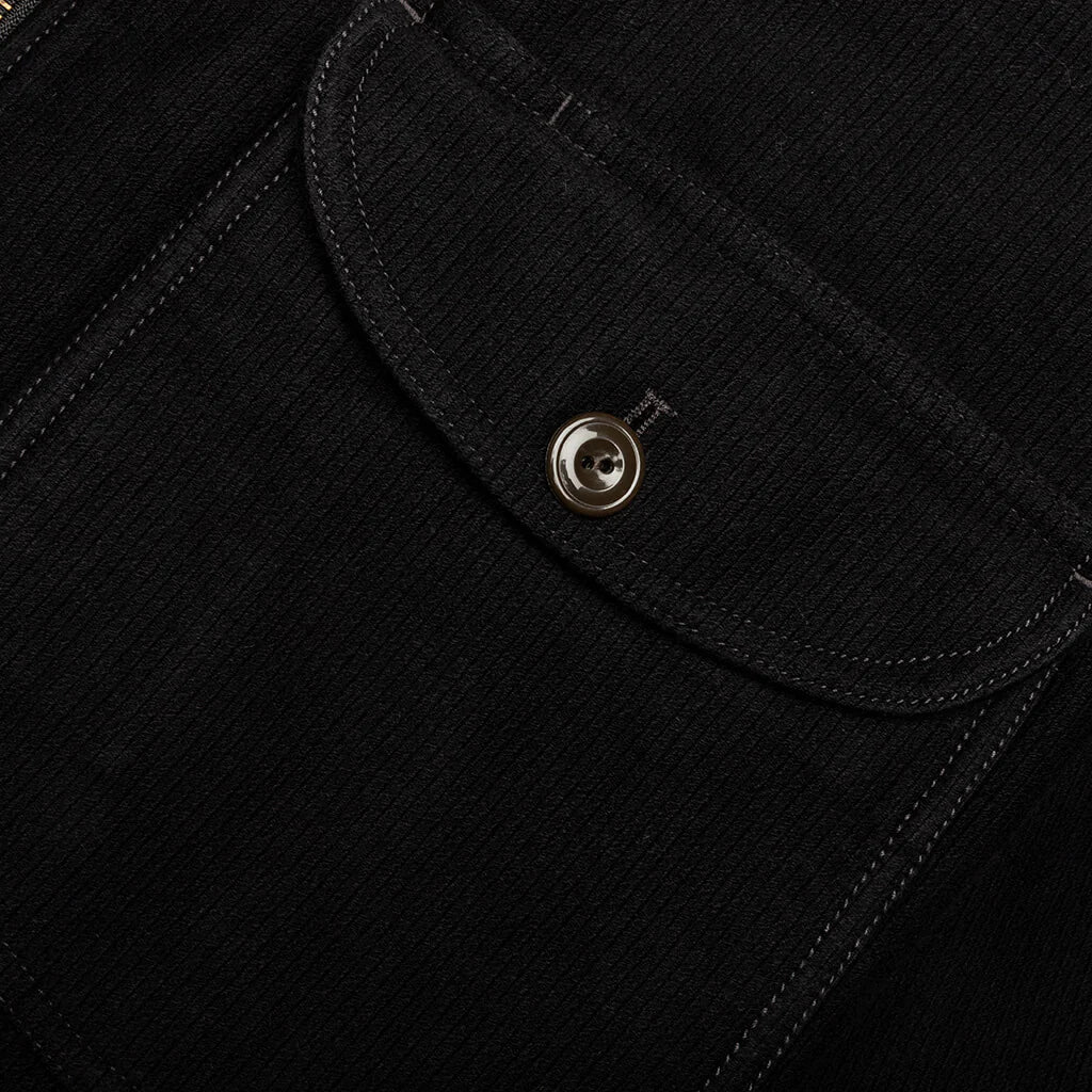 Zip Up Work Jacket Black