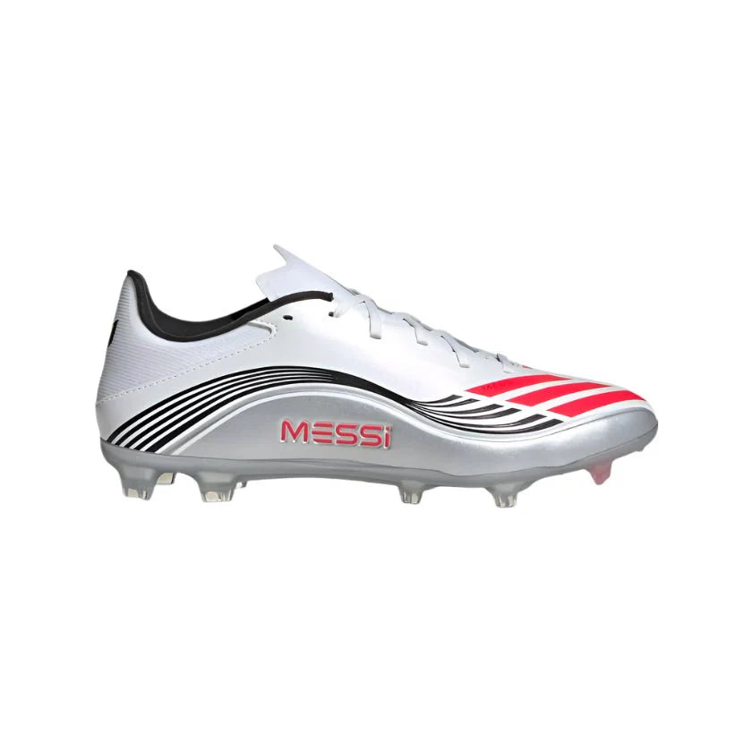 adidas F50 Messi League Firm Multi Ground Soccer Cleats White Red Siver