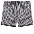 Houndstooth Silk Short Black