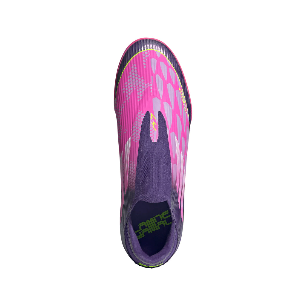 adidas F50 League LY Laceless TF Mens Soccer Cleats Purple White Lemon