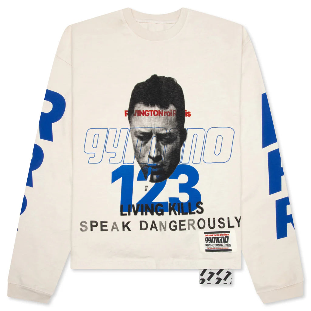 Speak Dangerously L S Tee Vintage White