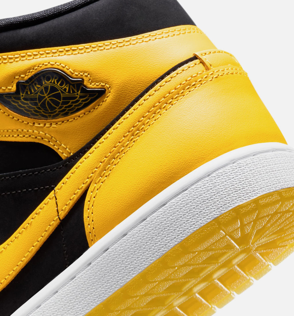 Air Jordan 1 Mid SE Mens Lifestyle Shoe Black White Varsity Maize