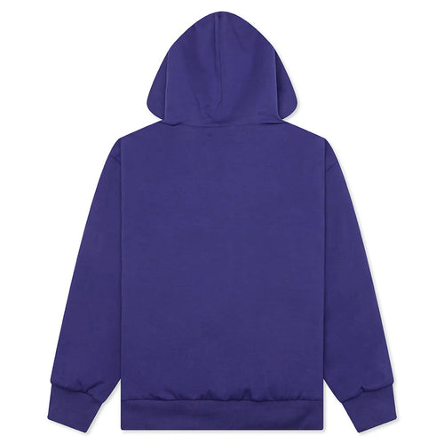 College Puffy Relaxed Fit Pullover Hoodie Blue