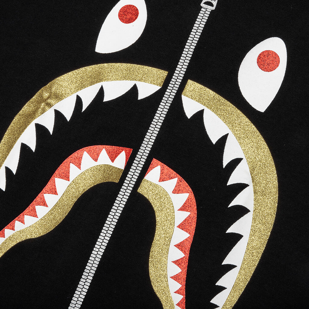 Glitter Shark Tee Black