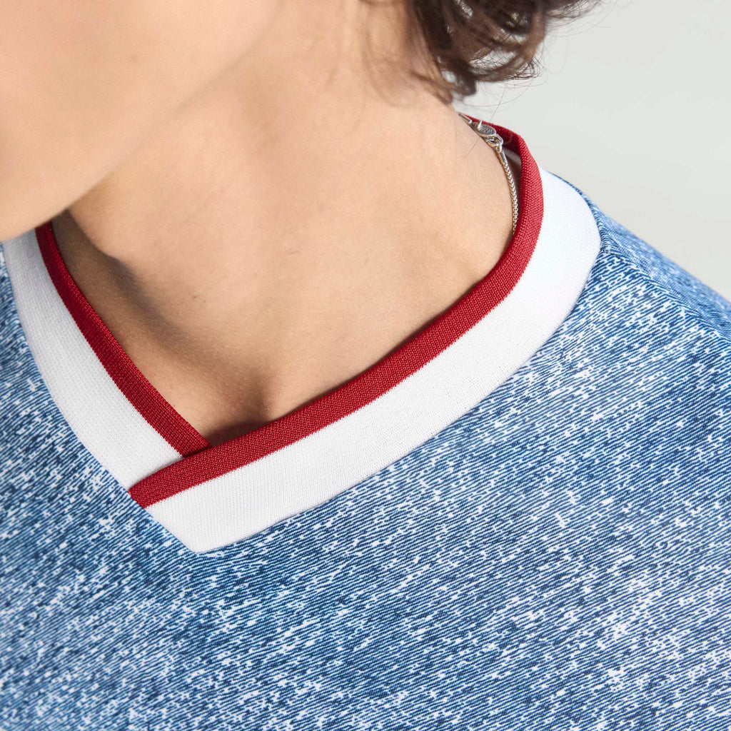 adidas Denim Graphic Soccer Jersey White Blue