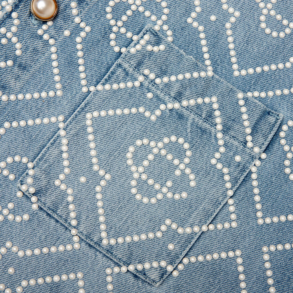 Pearl Monogram Denim Shirt Pearl