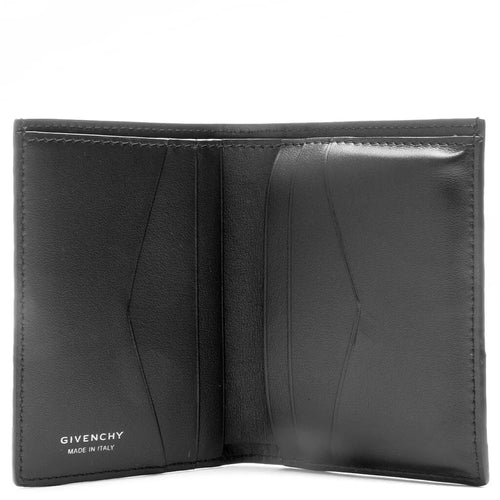 Braided Effect Leather Card Holder Black