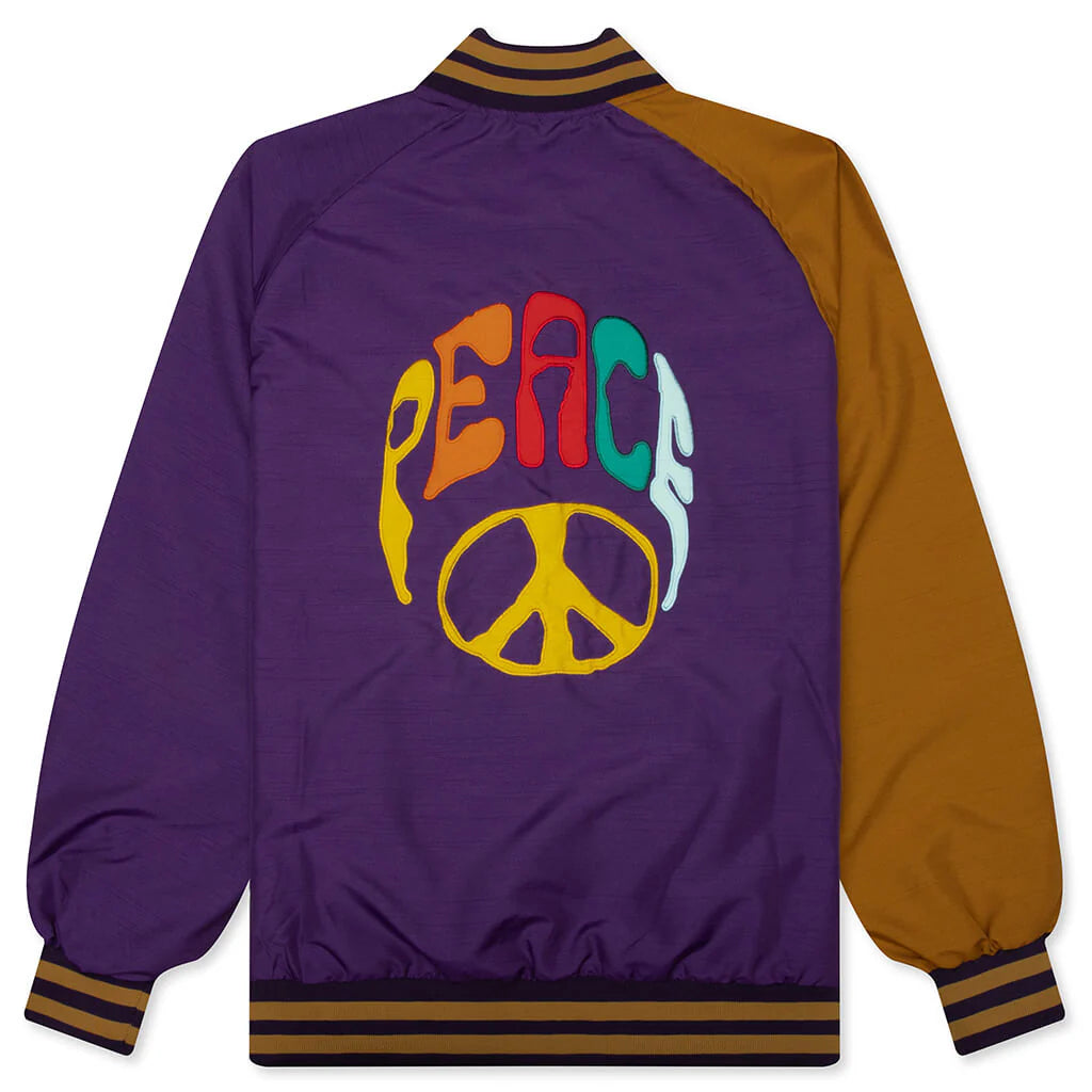 Poly Shantung Stadium Jacket Purple
