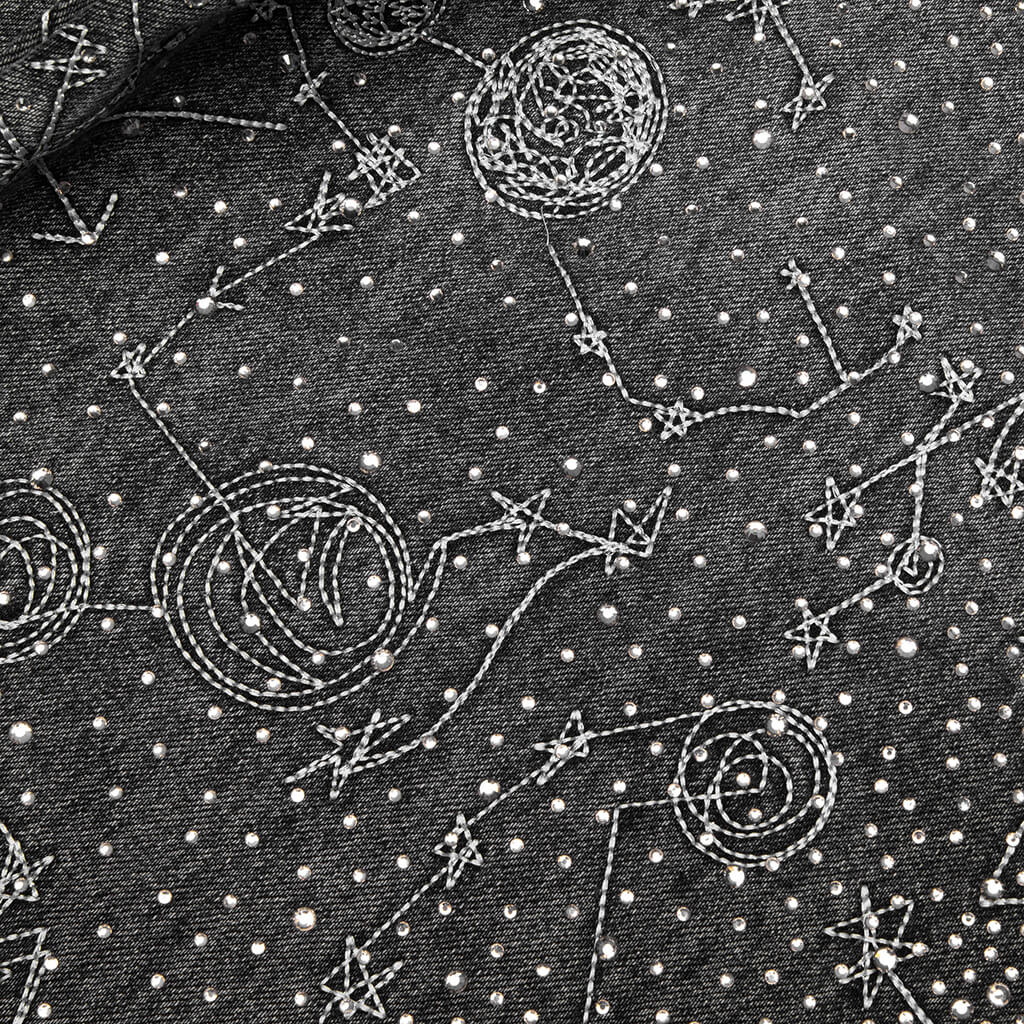 20K Zodiac Diamond Denim Pants Black
