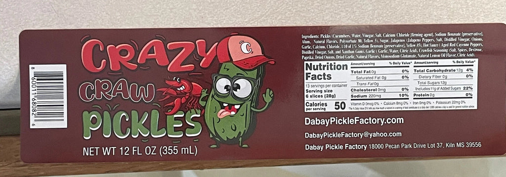 Homemade Cajun Crawfish Spicy Pickles 12 FL OZ, Multi-Purpose Savory Pickle Snack