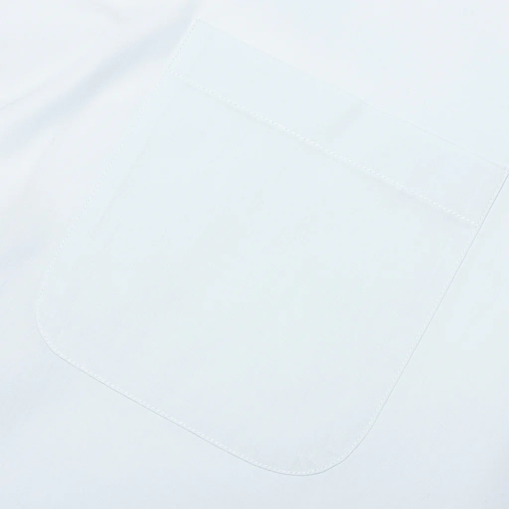 Short Sleeve Pocket Shirt White Cream Light Blue