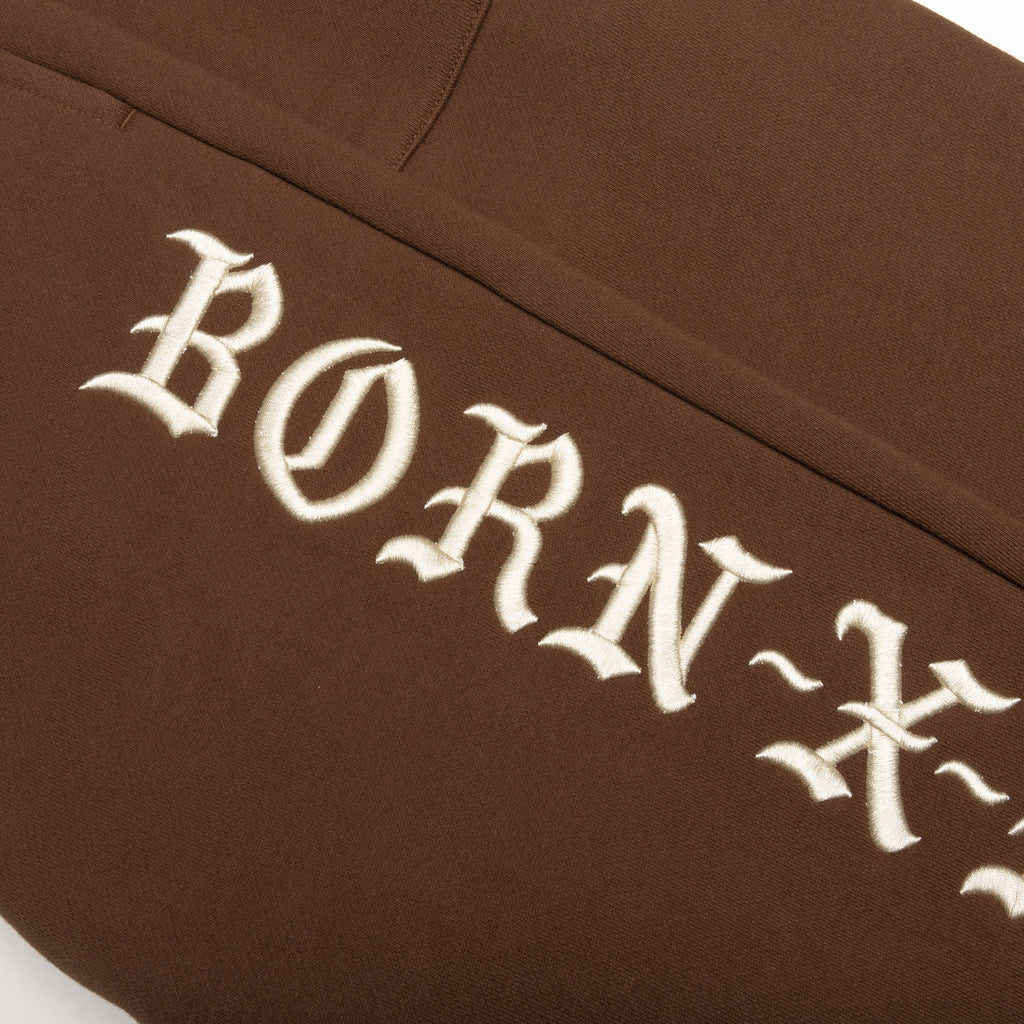 Embroidered Sweatpants Walnut W Cream