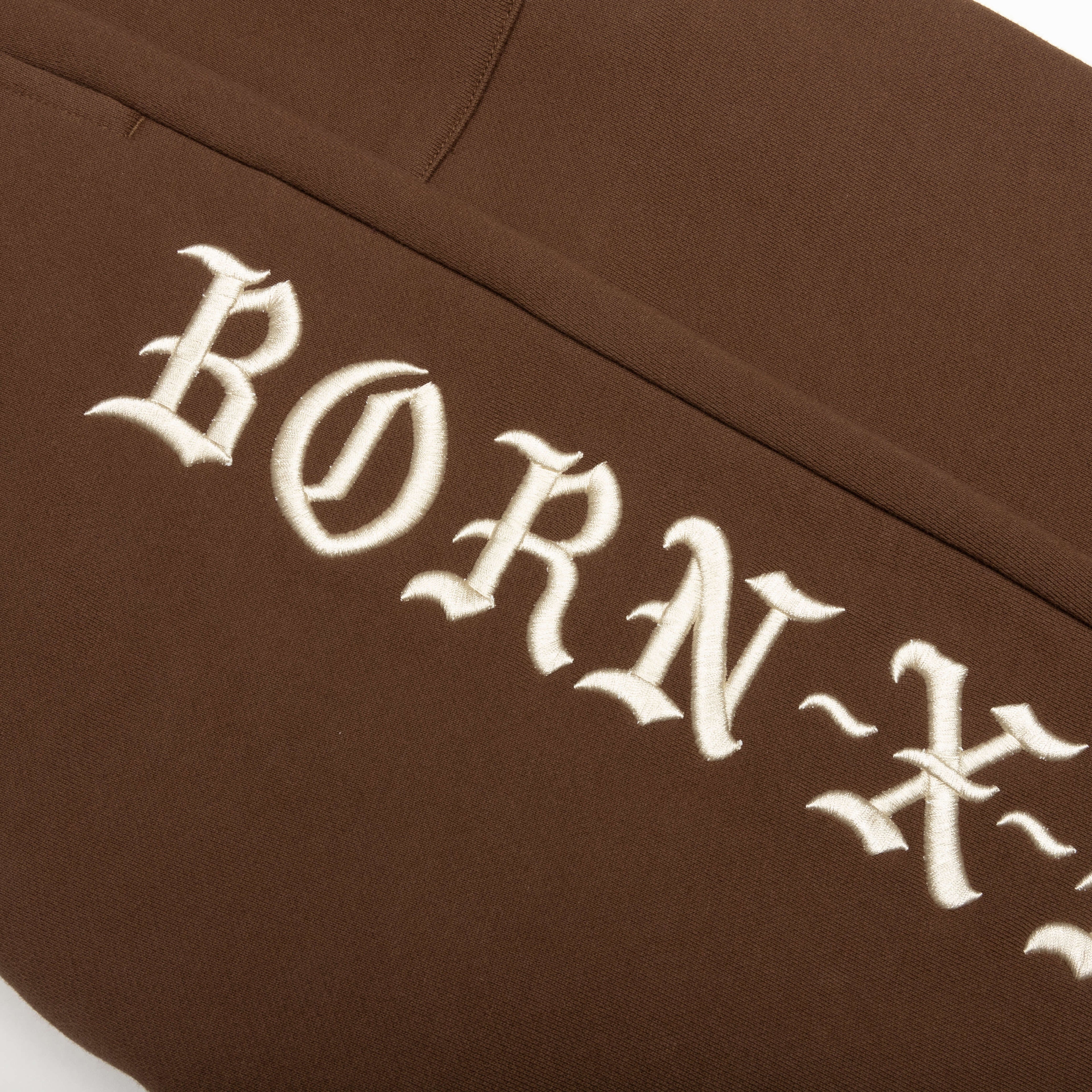Embroidered Sweatpants Walnut W Cream
