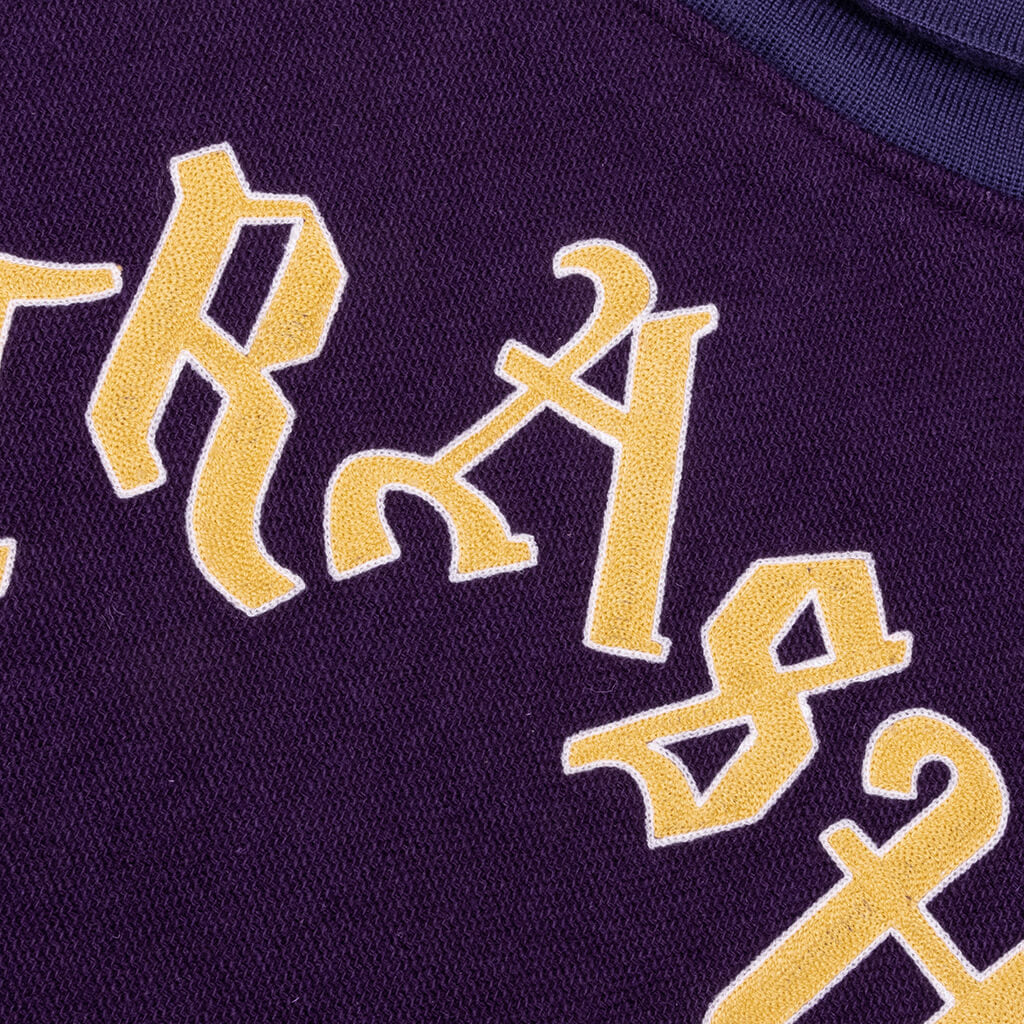 Wool Melton Lettered Jacket Purple