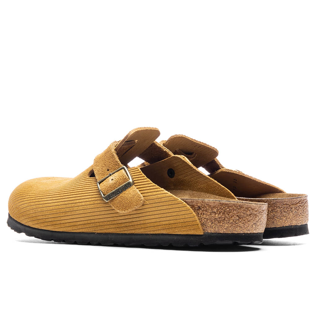 Womens Narrow Boston Suede Embossed Cork Brown