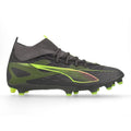 PUMA 5 Match FG AG Womens Firm Multi Ground Soccer Cleats Matte Aged Silver Yellow Alert Aged Silver