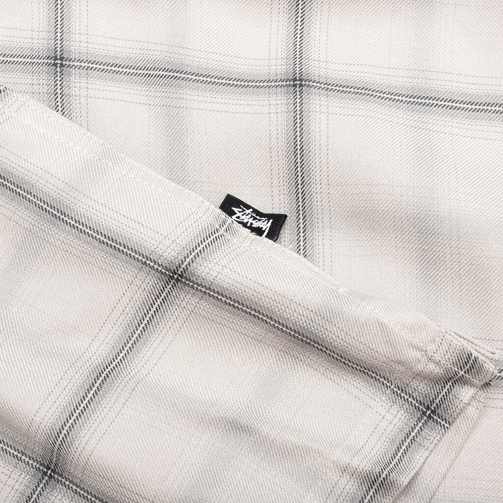 Shadow Plaid Rayon Shirt Natural