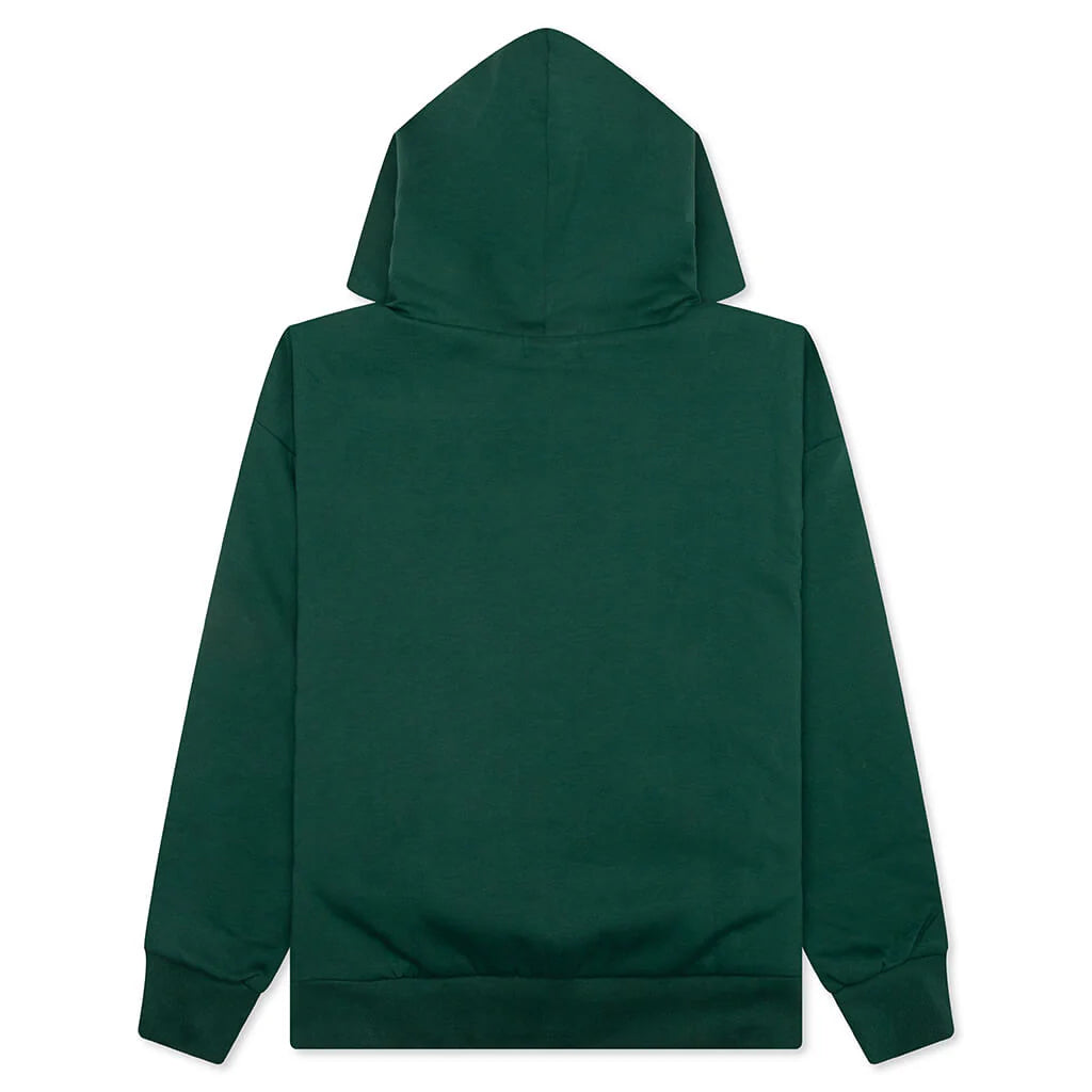 College Puffy Relaxed Fit Pullover Hoodie Green