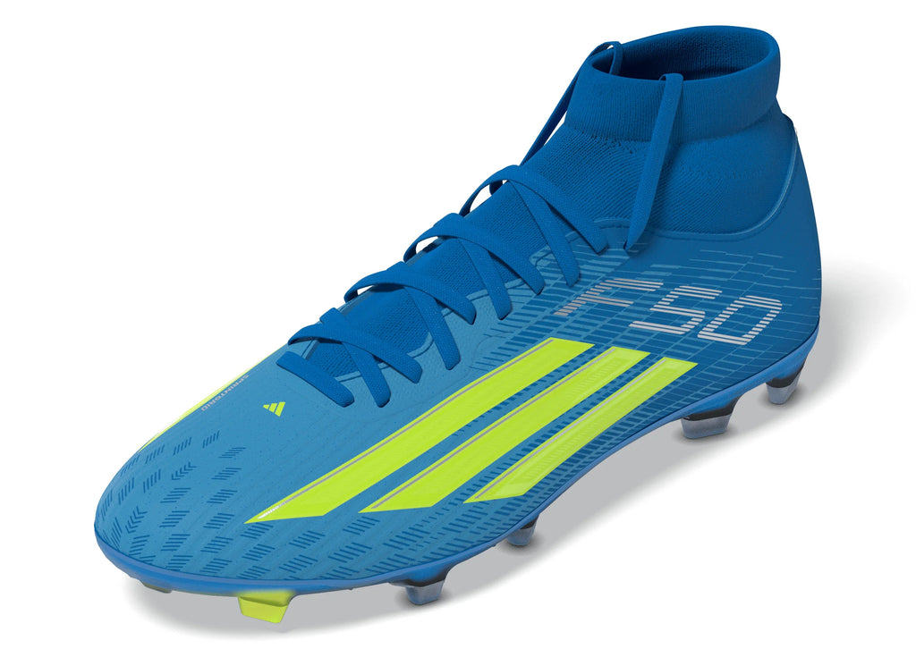 adidas F50 League Mid Cut FG MG Firm Ground Multi Ground Mens Soccer Cleats Blue Yellow Aqua