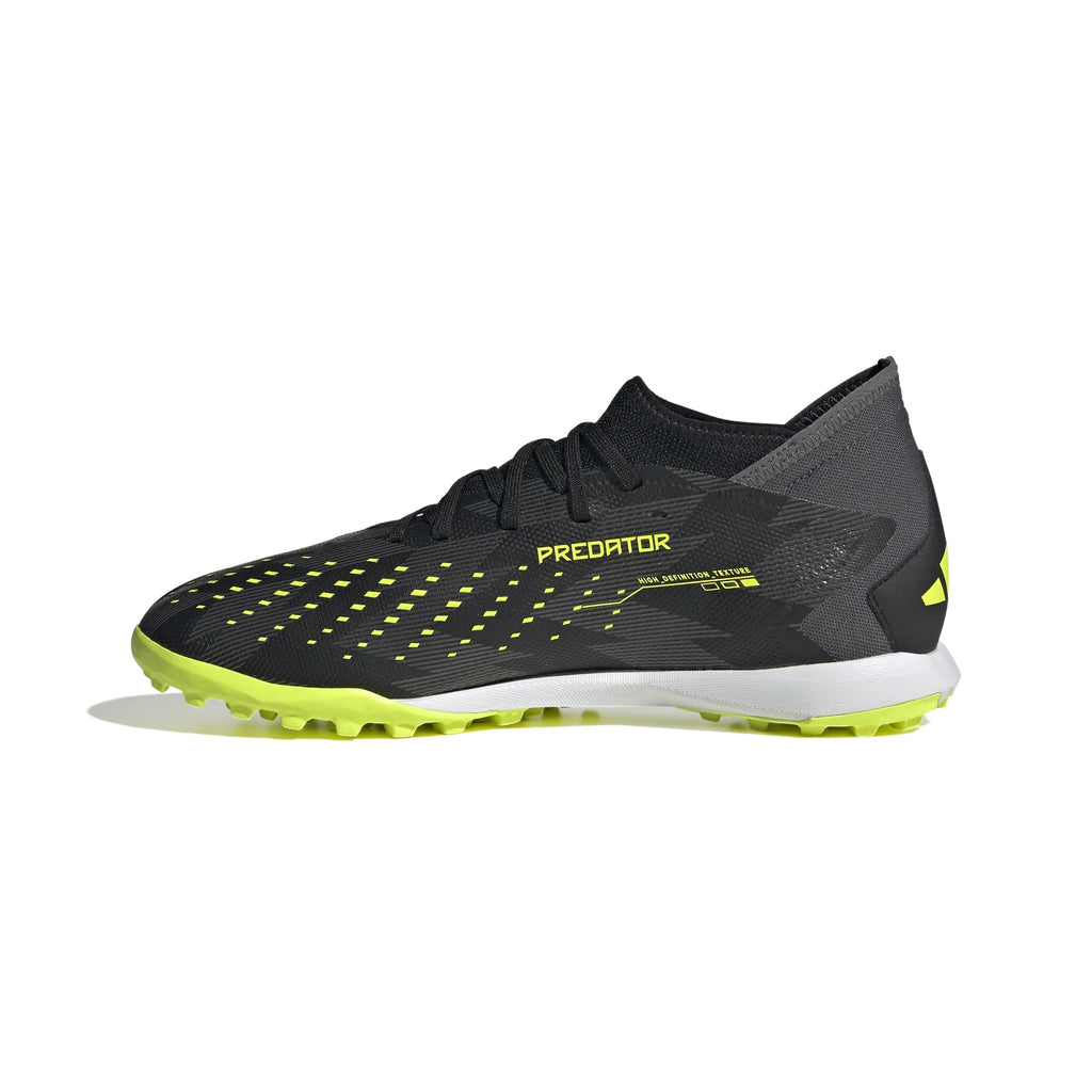 adidas Predator Accuracy Injection3 TF Turf Soccer Cleats Black Solar Yellow Grey Five