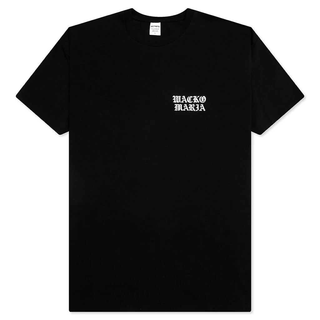 Washed Heavyweight Crewneck T Shirt Type 2 Black