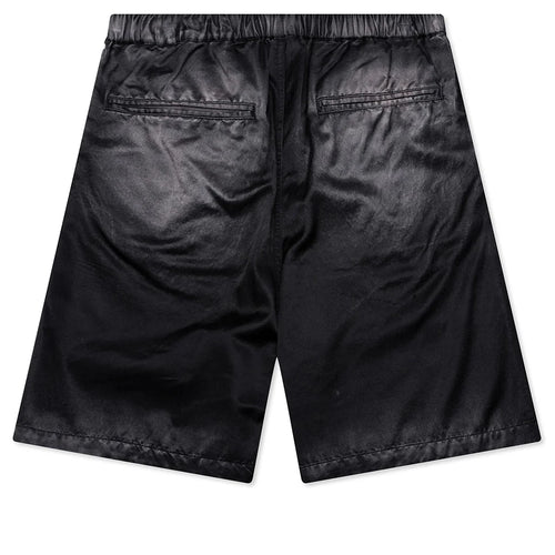 Aged Satin Shorts Black