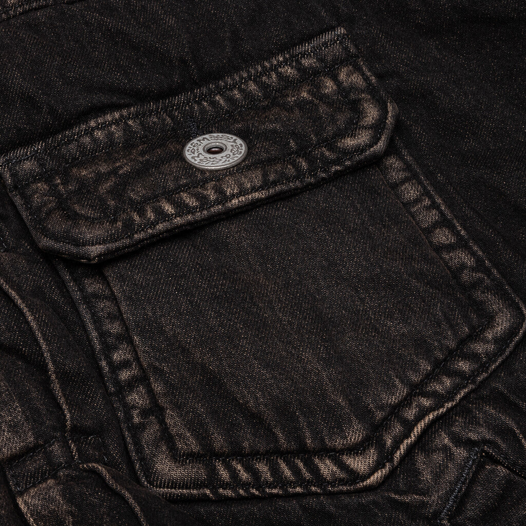 Puffer Denim Jacket Black