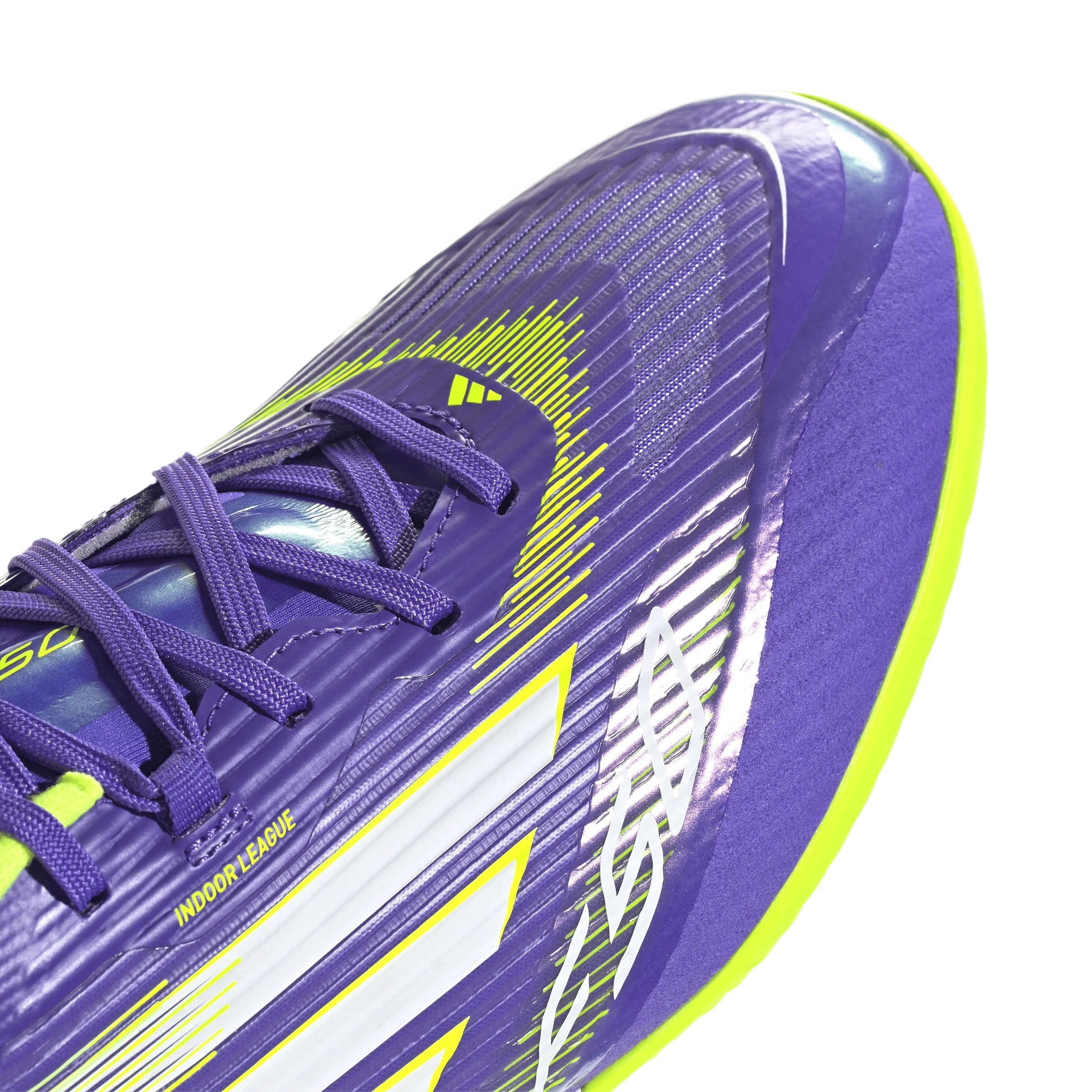 adidas F50 League Indoor Soccer Shoes Purple White Lemon
