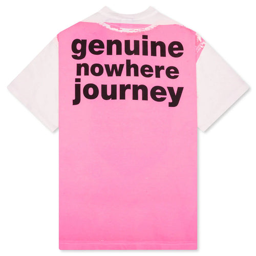 Saint M6 x Bape Handprint Genuine Nowhere Journey S S Tee White Pink