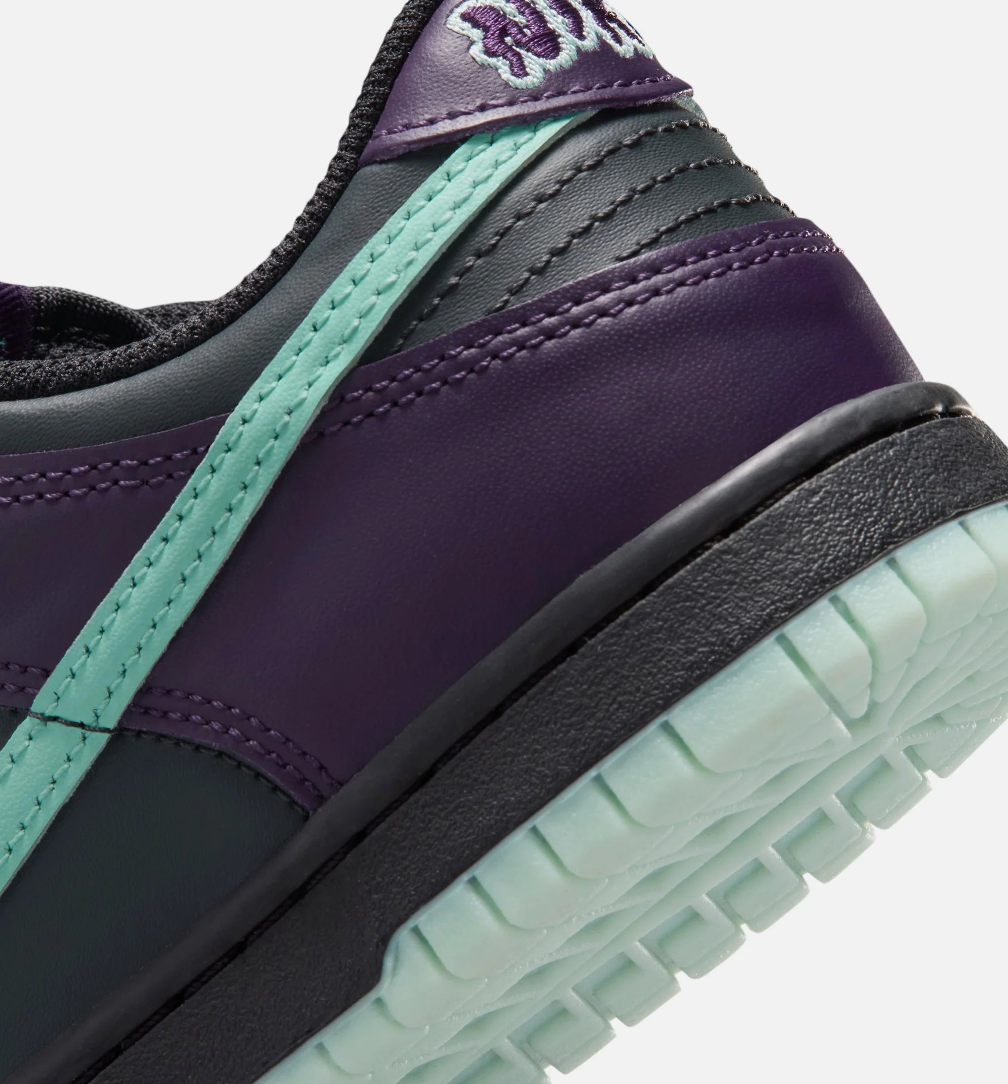 Dunk Low Grade School Lifestyle Shoe Dark Smoke Grey Grand Purple Black Artisan Teal