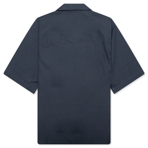 Organic Hidden Logo Poplin Cotton Shirt Dark Ash
