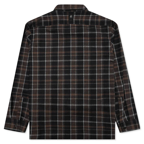 Plaid Logo Shirt Brown Black