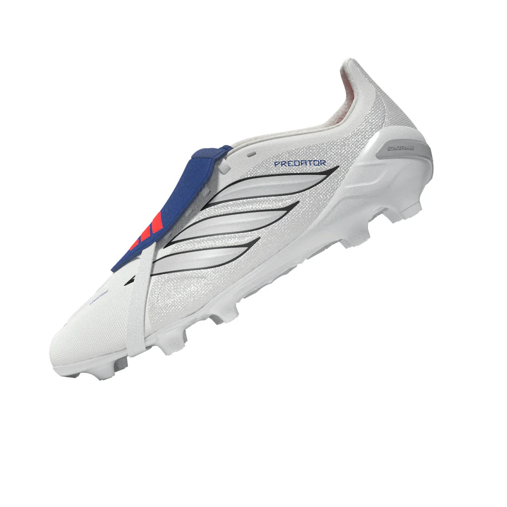 adidas Predator League Fold Over Tongue FG Firm Ground Youth Soccer Cleats White Zero Metallic Blue