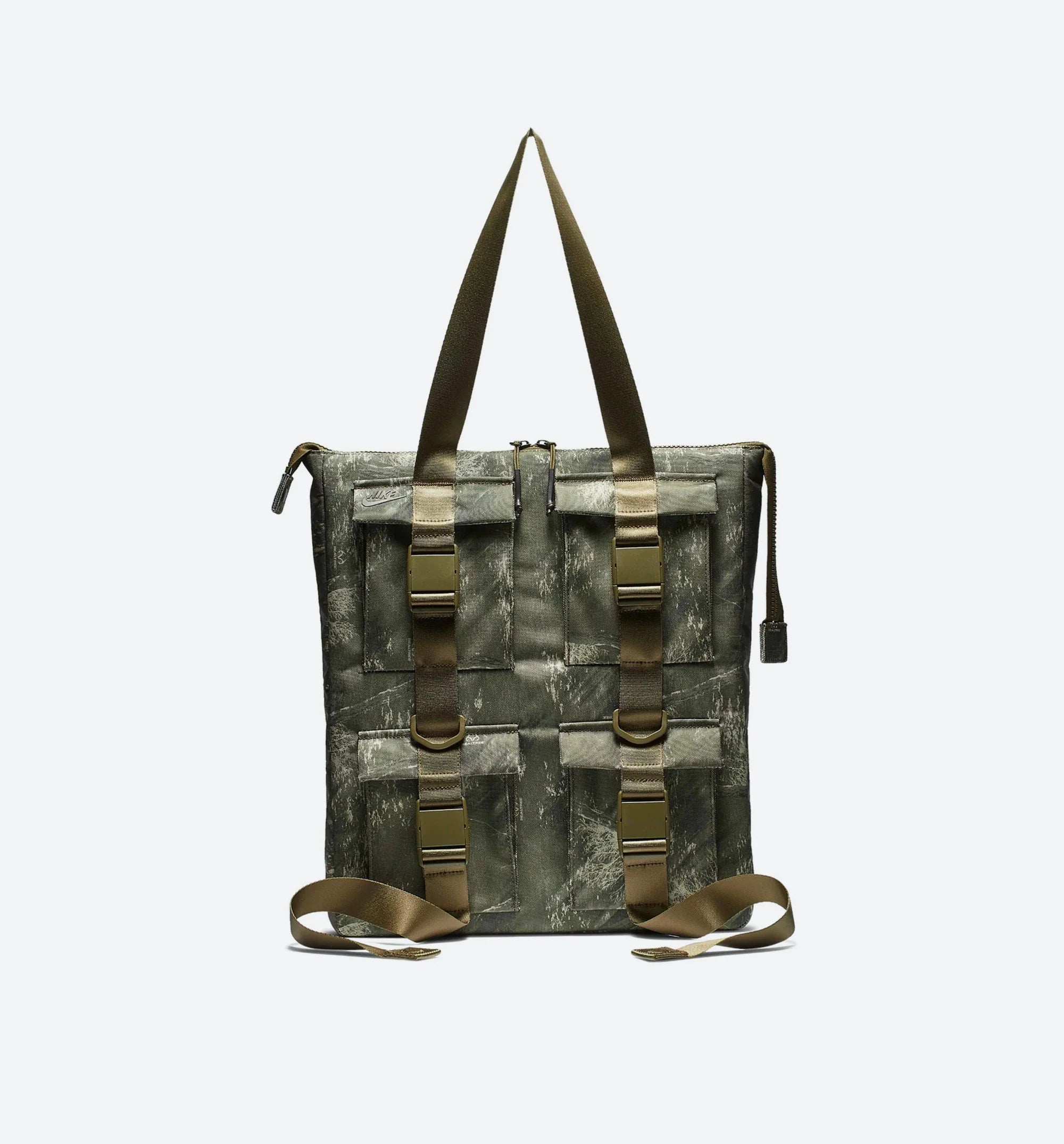 Printed Tote Olive Canvas Black