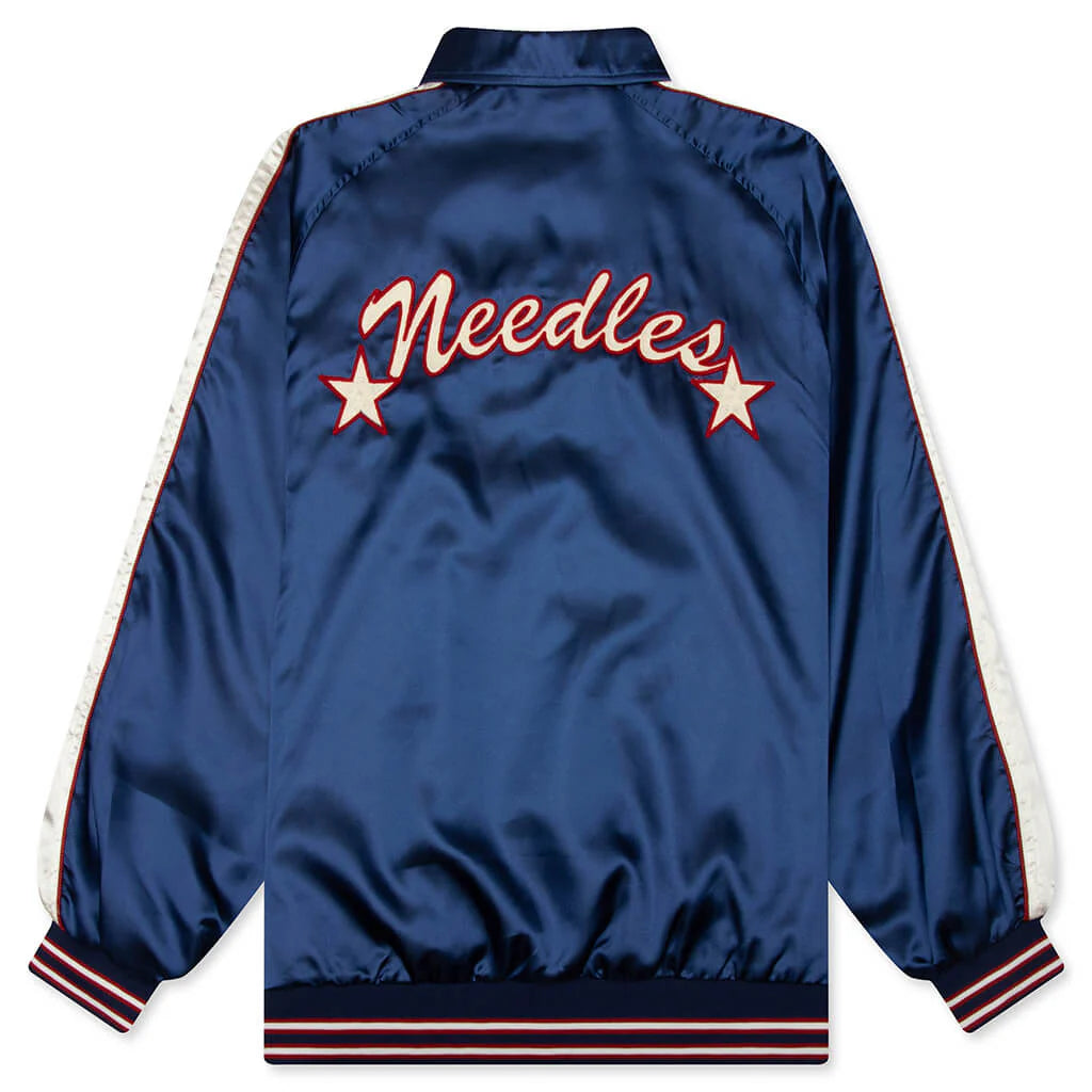 Poly Sateen Stadium Jacket Navy