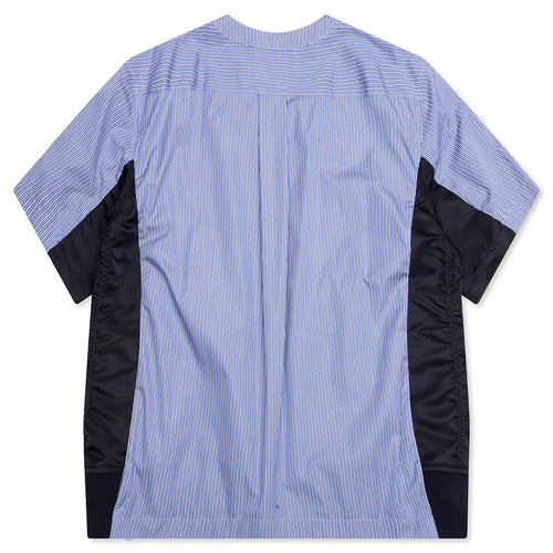 Cotton Poplin Pullover Blue Stripe