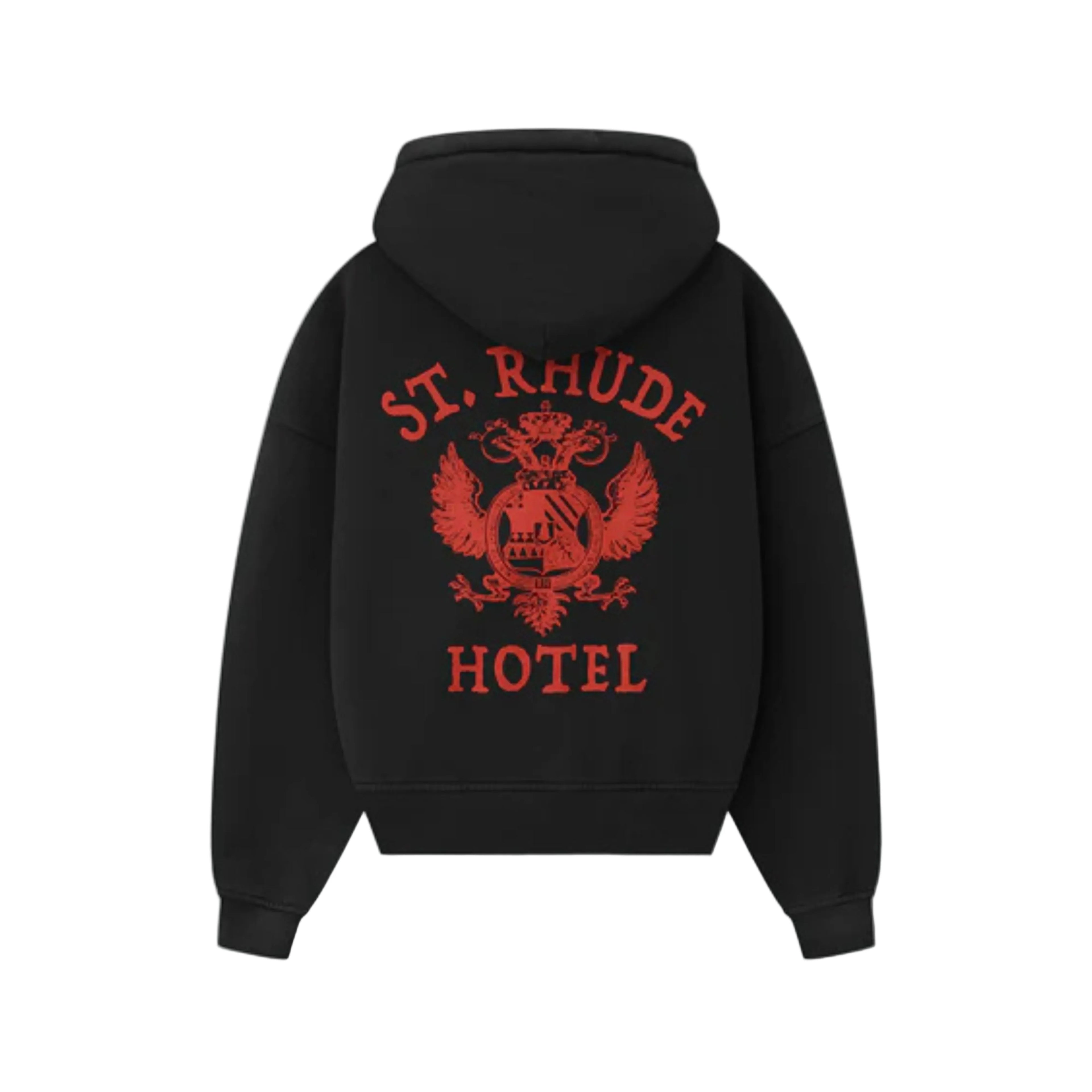 Rhude "ST. Rhude" Seal Zip-Up Hoodie - "Vintage Black"
