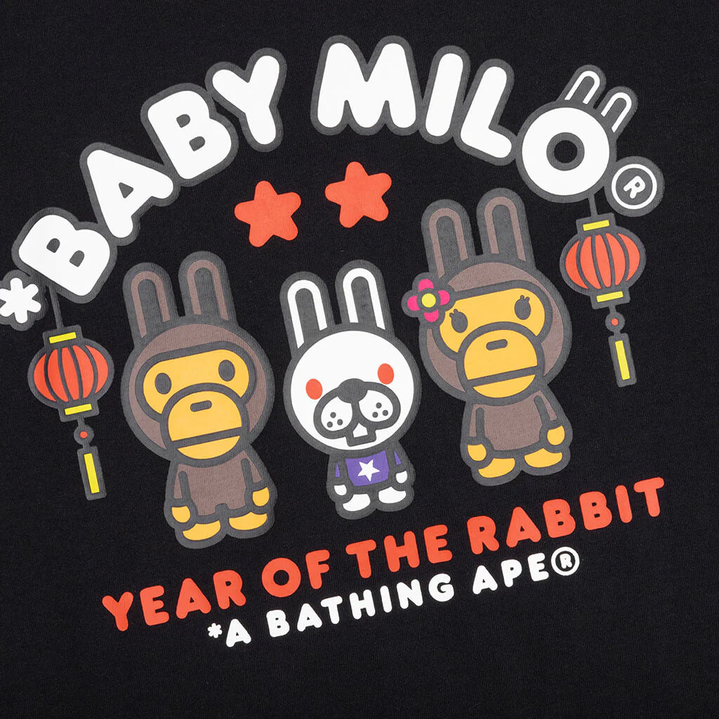 Year Of The Rabbit Baby Milo Tee Black