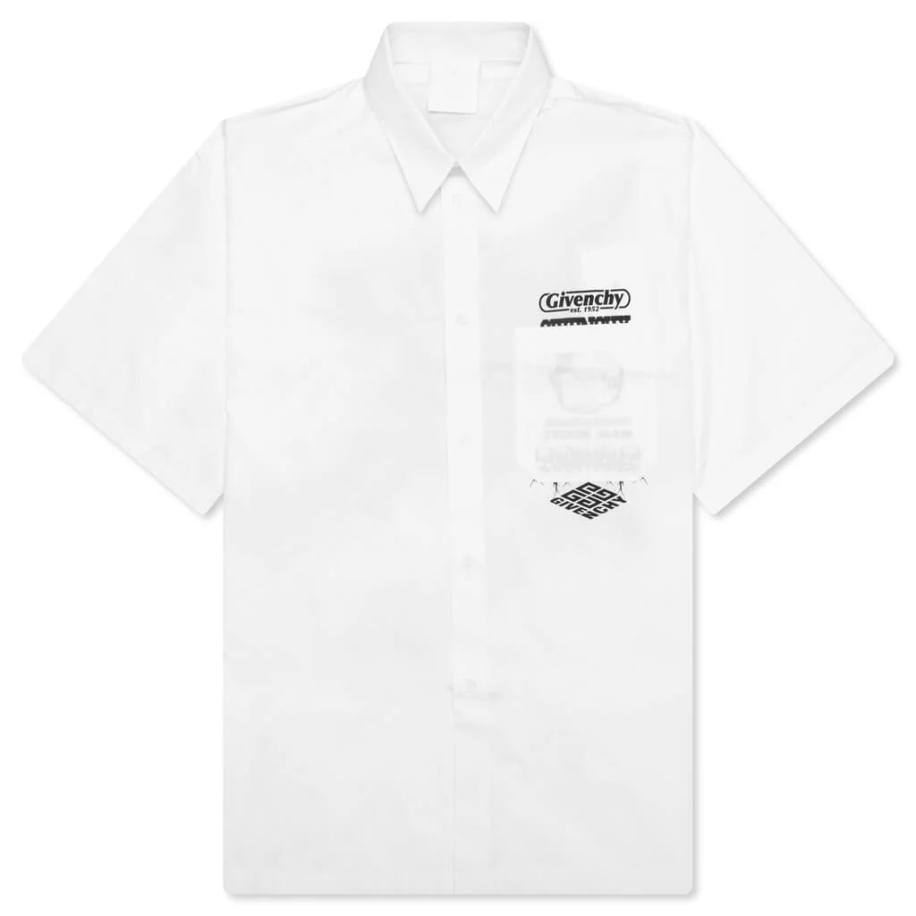 Hawaii Shirt w Front Pocket White