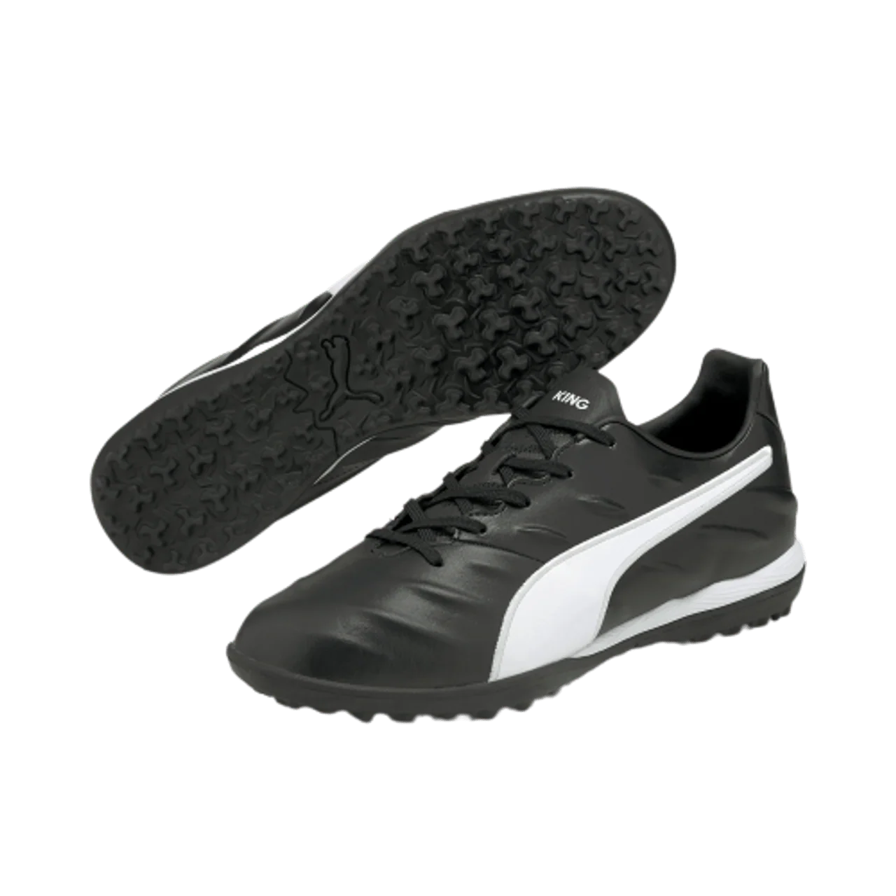 PUMA King Pro 21 TT Turf Football Boots Black White