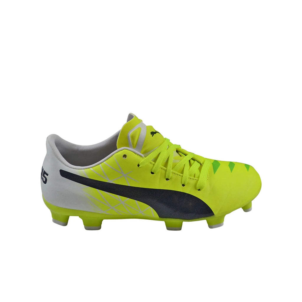 PUMA Kids Evoaccuracy 1 FG Firm Ground Boots JR Yellow Peacoat White