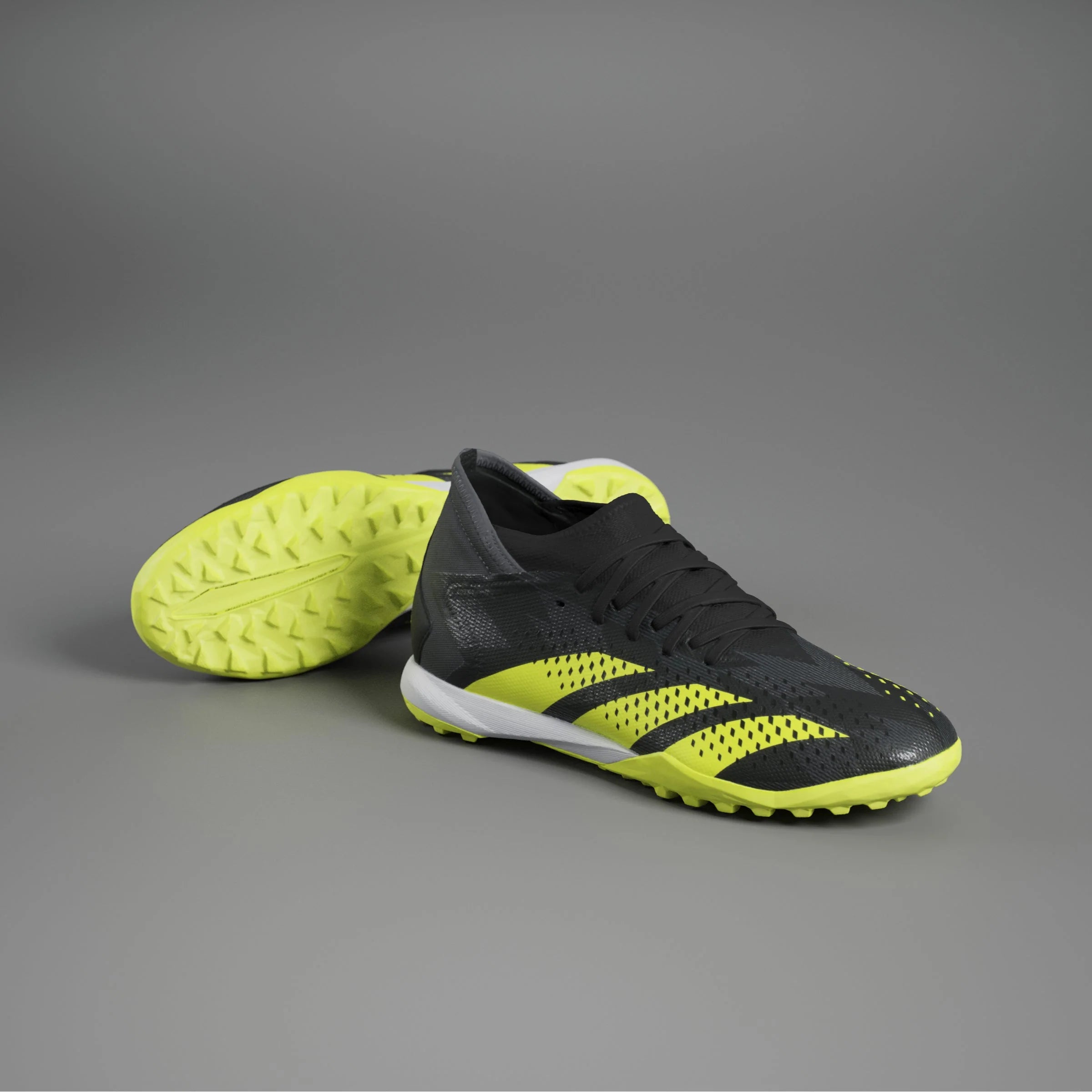 adidas Predator Accuracy Injection3 TF Turf Soccer Cleats Black Solar Yellow Grey Five