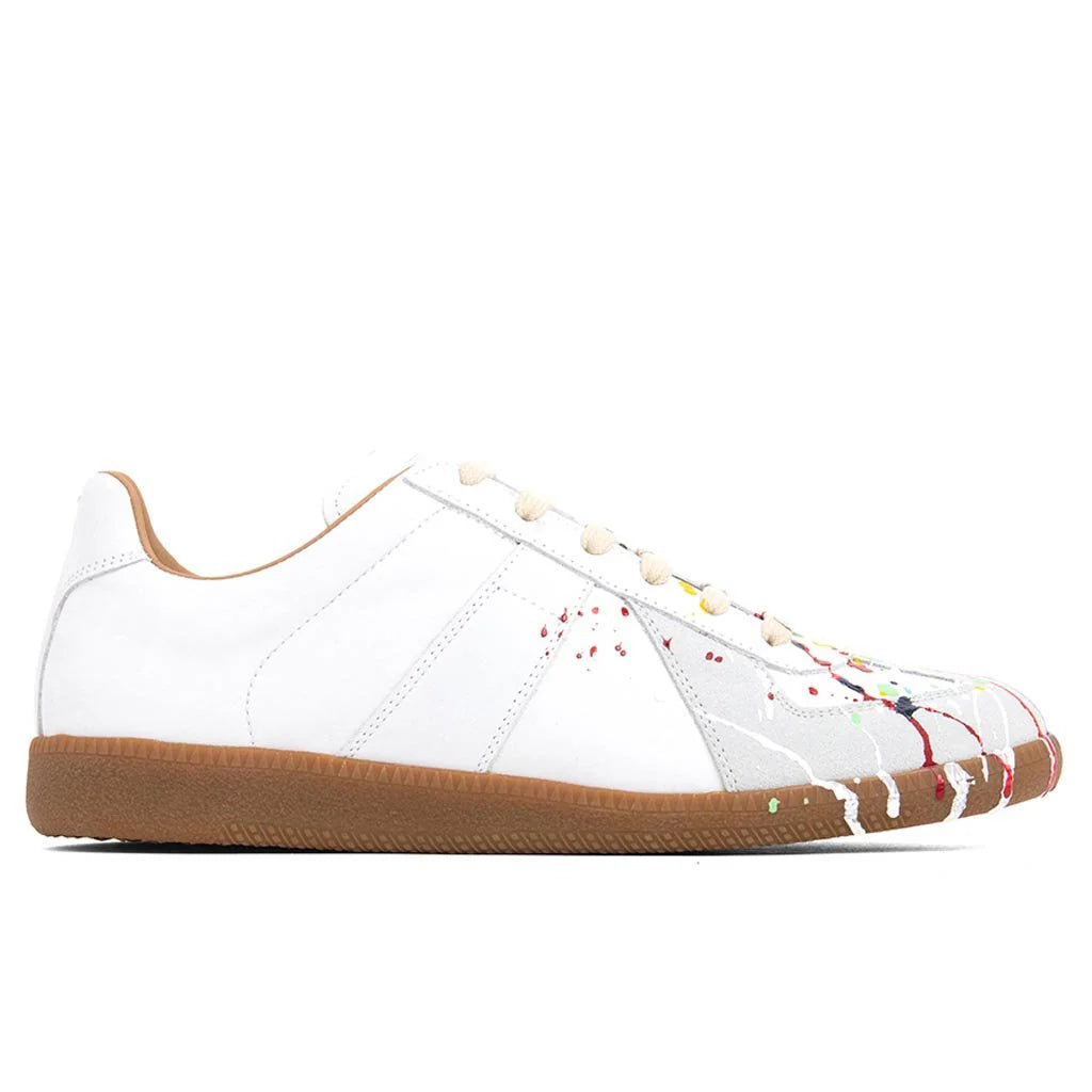 Replica Low Top Suede Paint Drop White Multi