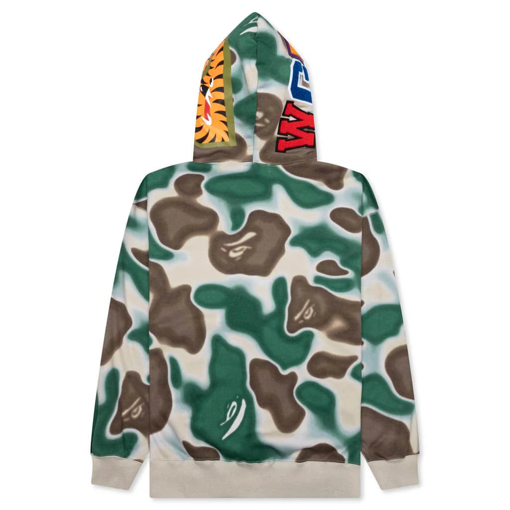 Liquid Camo Shark Relaxed Fit Full Zip Hoodie Olive Drab