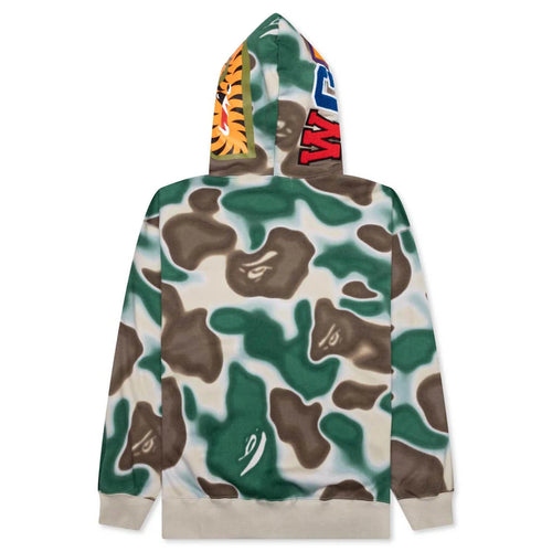 Liquid Camo Shark Relaxed Fit Full Zip Hoodie Olive Drab